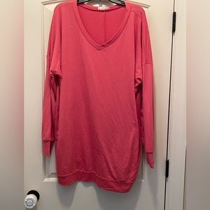 Zenana pink long sweater